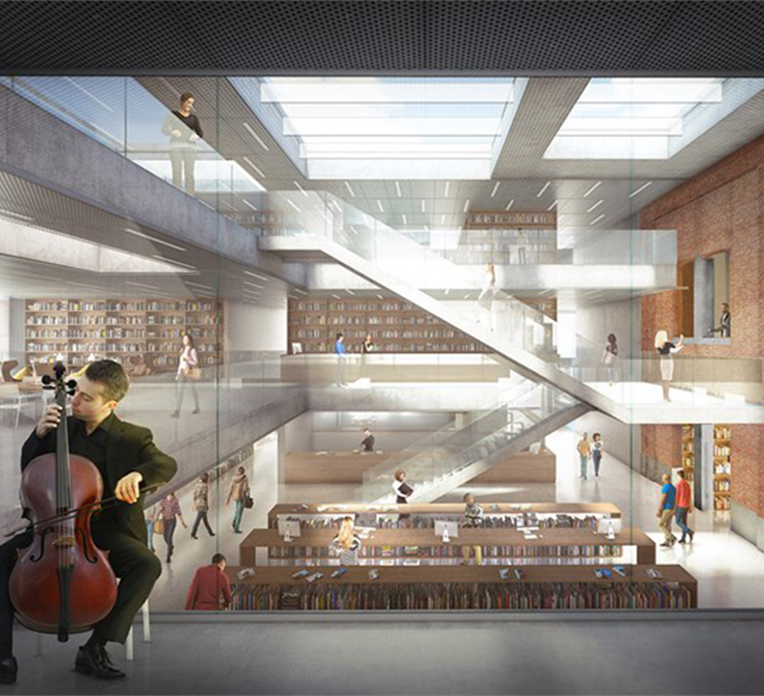 卡恩建筑赢得阿尔斯特表演艺术图书馆及学院项目